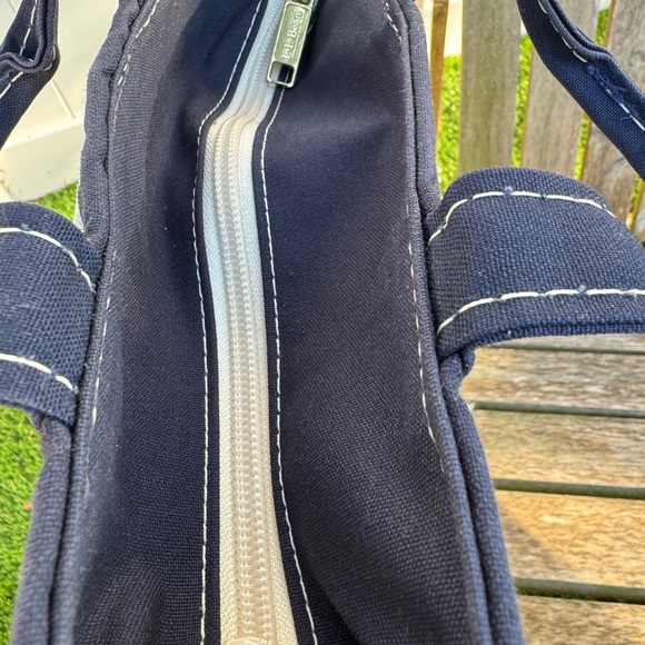 L.L. Bean Small Boat And Tote Mini Zip Blue Canvas Purse - Picture 5 of 6
